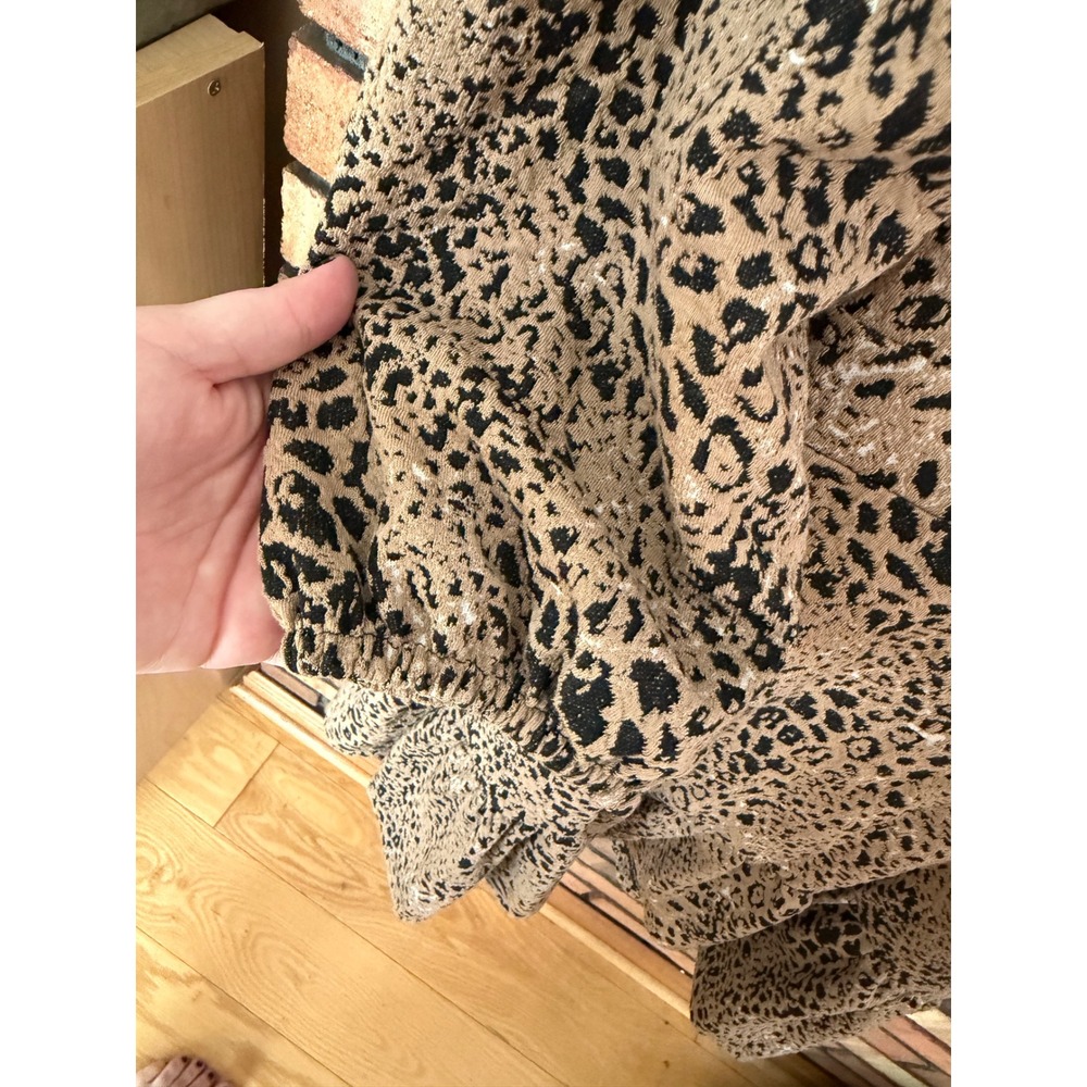 Anthropologie Maeve Leopard Print Open Back Ruffle Mini Dress - Picture 4 of 6